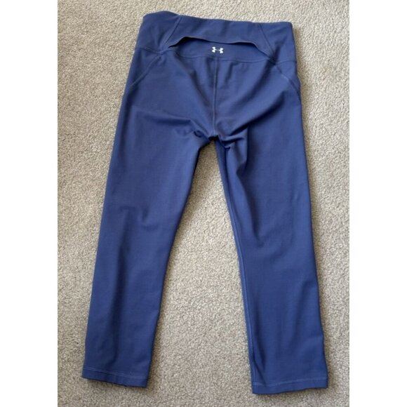 Under Armour Chalk Dark Blue Leggings Size M 21" Inseam - Picture 2 of 4